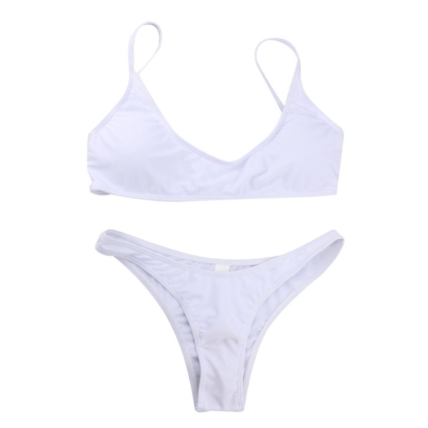 Womens Swimsuit Two Piece Bathing Suits Elastic Sleeveless Bikini Sets