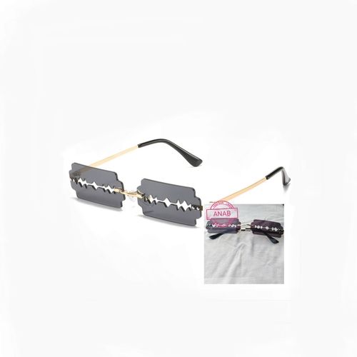 Razor Frame Sunglasses-Black/Gold