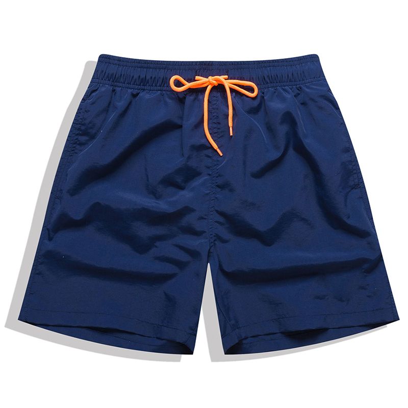 Brand Male Quick Dry Board Shorts Swimming Solid Surf Wear-Navy