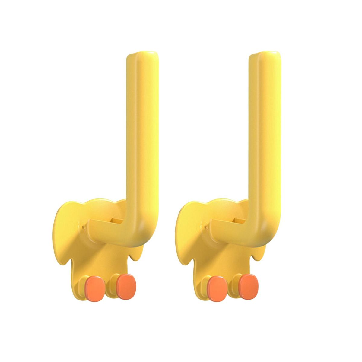 2Pcs Hanging Hooks L-Shape Wardrobe Hanging Hooks Yellow