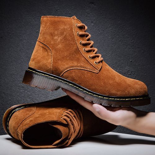 Popular Motocycle Boots Men's Shoes EUR Size 38-48 High-Top Men Martin Boots Cow Split Leather Oxford Boots For Male Fall British Luxury Military Combat Boots Outdoor Casual Shoes Ankle Boot Brown