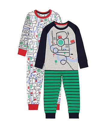 2 Piece Vehicle Road Boy Pyjamas