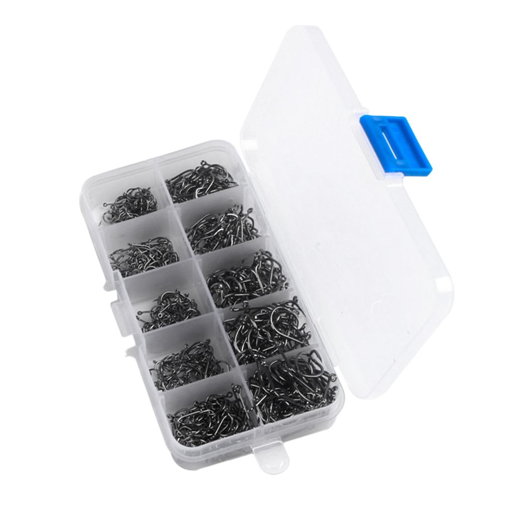 300pcs High-carbon Steel Barbed  Hook Kit 3-12# Jig Big Hook
