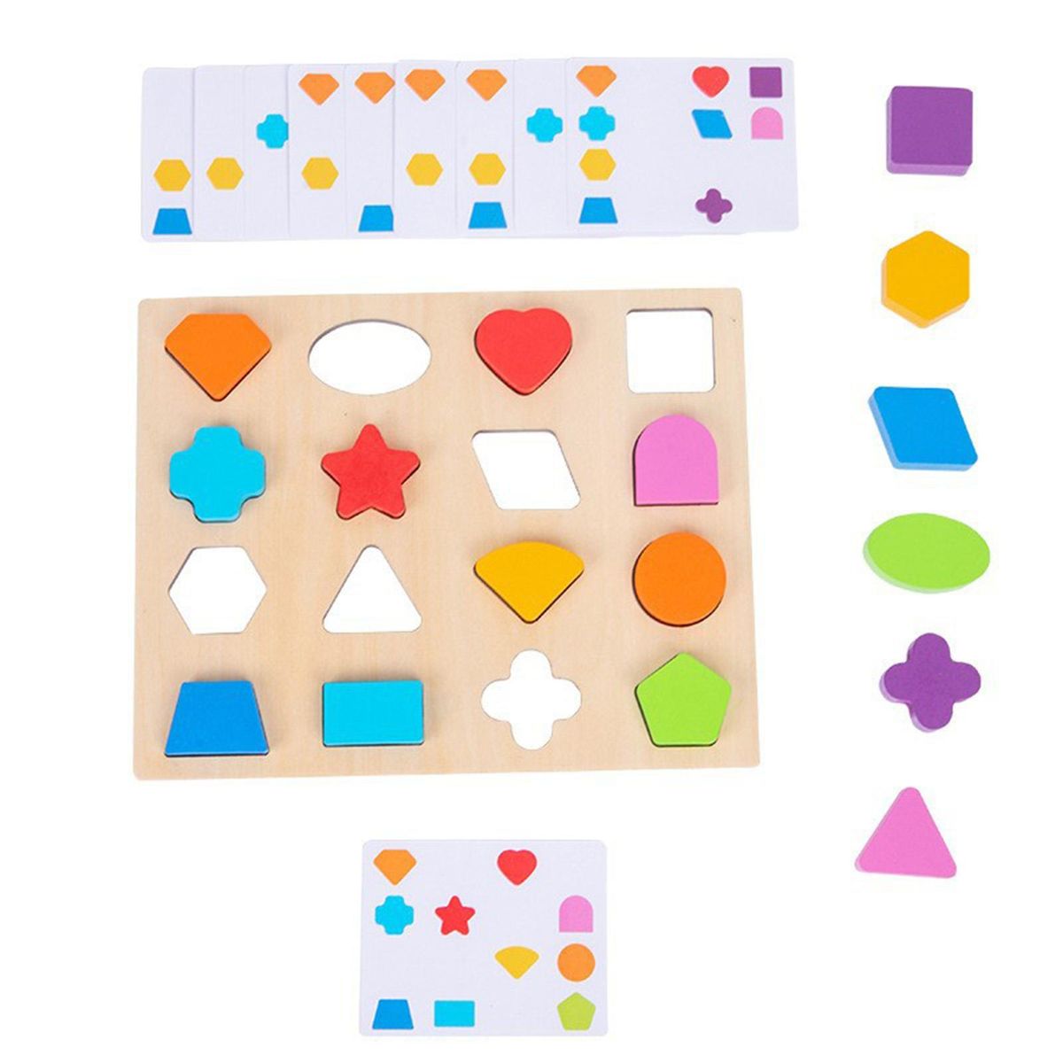 1 Set Kids Toys Baby Education Puzzle Toddlers Color Graphic Pairing Toys Multicolor