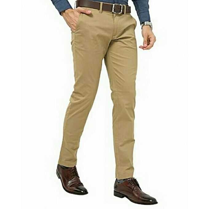 MENS STOCK CHINOS TROUSER CARTON BROWN