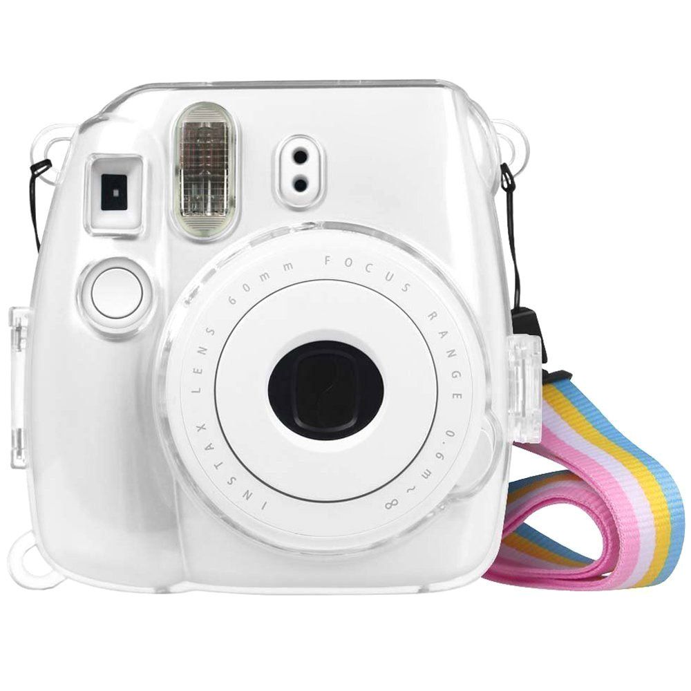 Protective Crystal Shell Case With Strap For FUJIFILM Instax Mini 9 / Mini 8+ / Mini 8(Transparent)