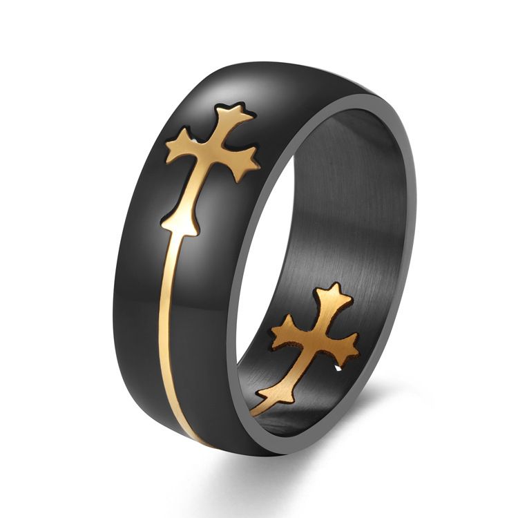 Detachable Cross Titanium Steel Male Ring Wonderful Jewelry Gift For Men