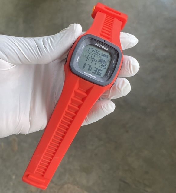Red Rubber Strap Men's Wrist Watch