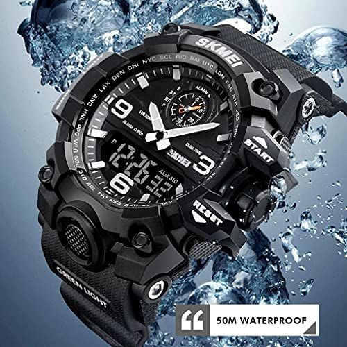 Dual Timer Luxury Rubber Strap Men's Wrist Watch