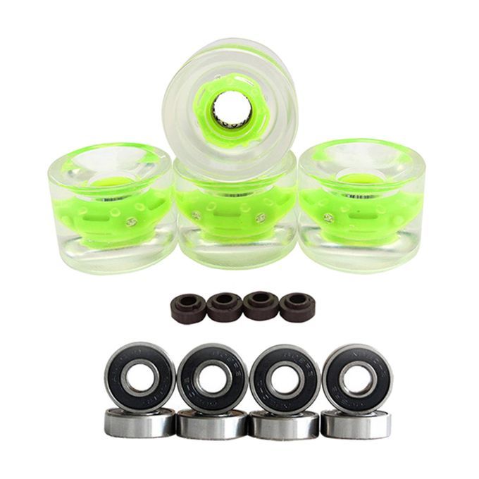 4PCS/Set Skateboard Wheels 70mm Glow Flash Light Up Longboard Green