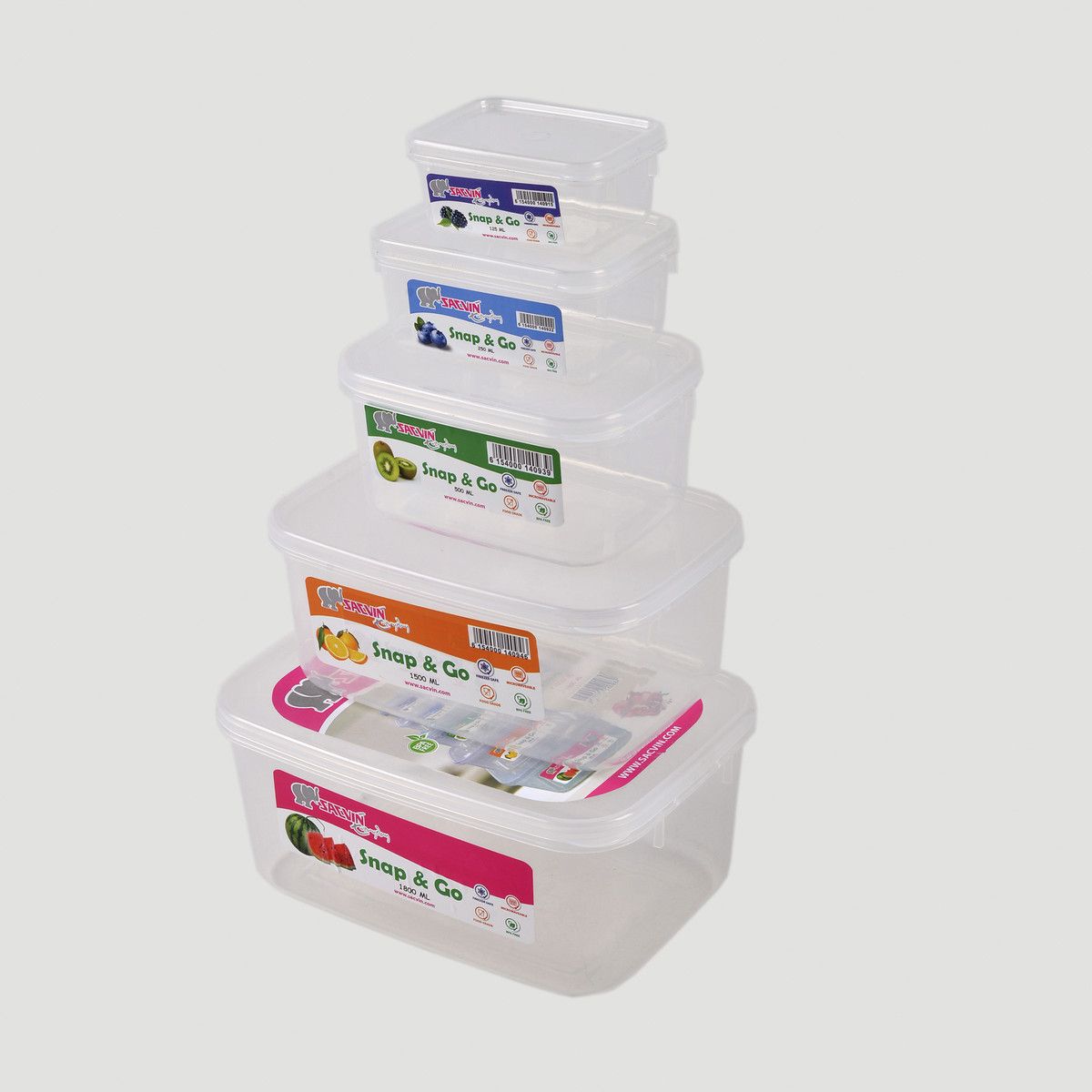 Snap & Go (5 In 1) Container Set Of Different Sizes