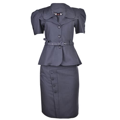 Peplum Button Design Suit