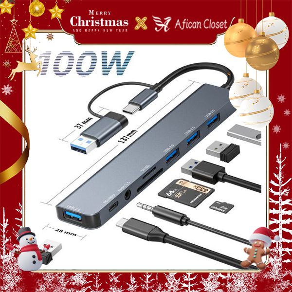 BYL-2303 8 In 1 Adapter Expansion Dock  USB2.0/3.0 PD Ports TF SD Card Slots