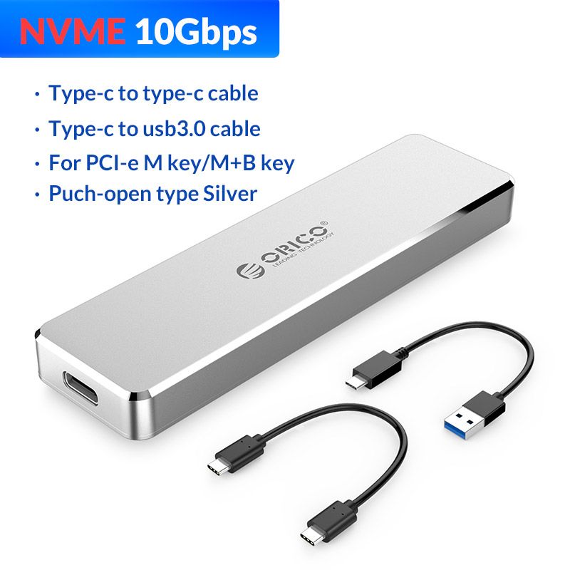 ORICO Ssd Nmve M2 NVMe USB Type C Gen2 10Gbps PCIe SSD Case M2 SATA  5Gbps M.2 NVME External Hard Drive M.2 SSD Case PC Case