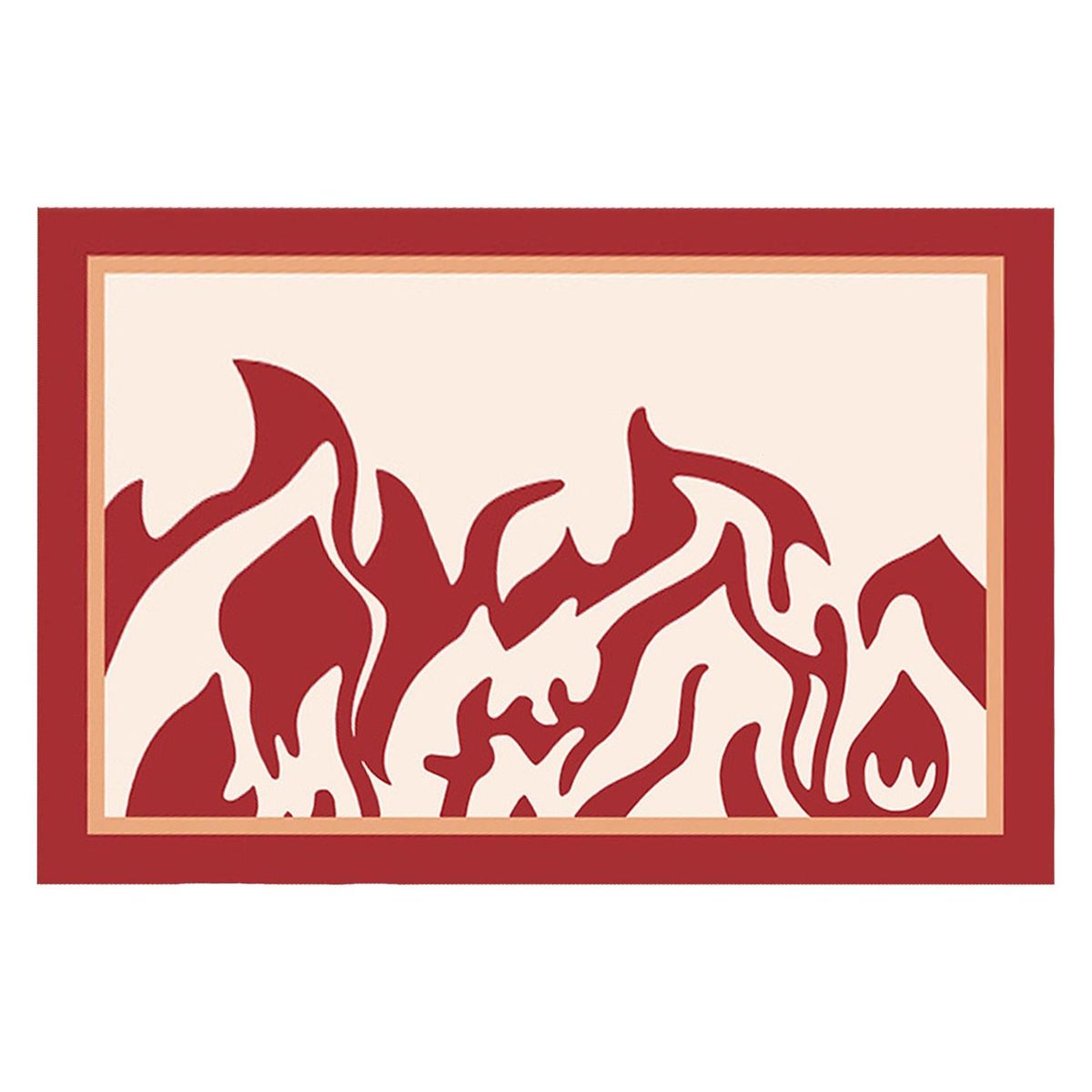 Floor Mat Mountain Pattern Bedroom Floor Mat Red