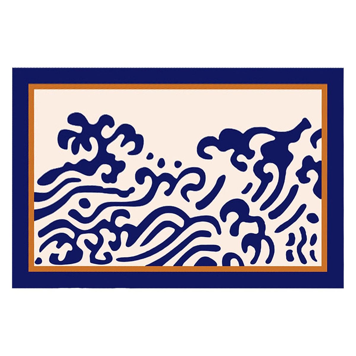 Floor Carpet Mountain Pattern Bedroom Floor Mat Blue