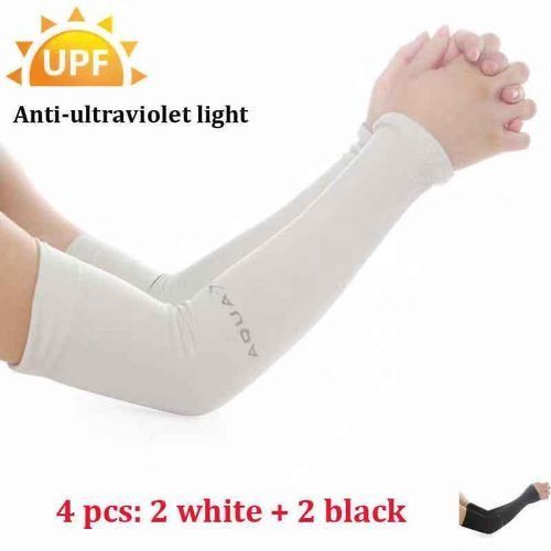 2 Pairs Of Icy Long Arm Sleeves With UV Sun Protection