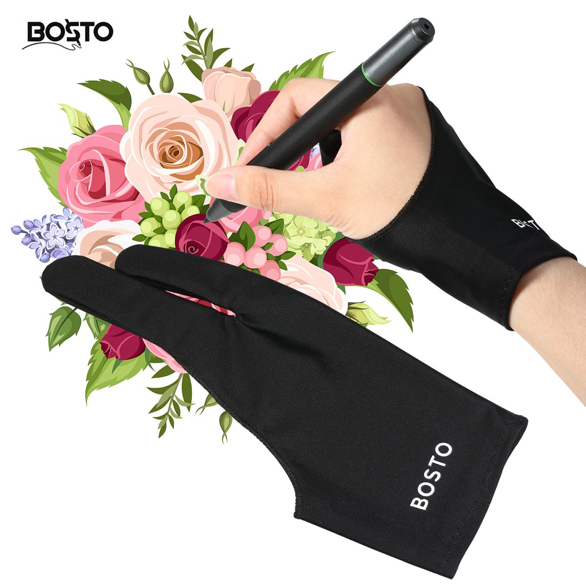 Two-Finger Free Size Drawing Glove Artist Tablet Cover
