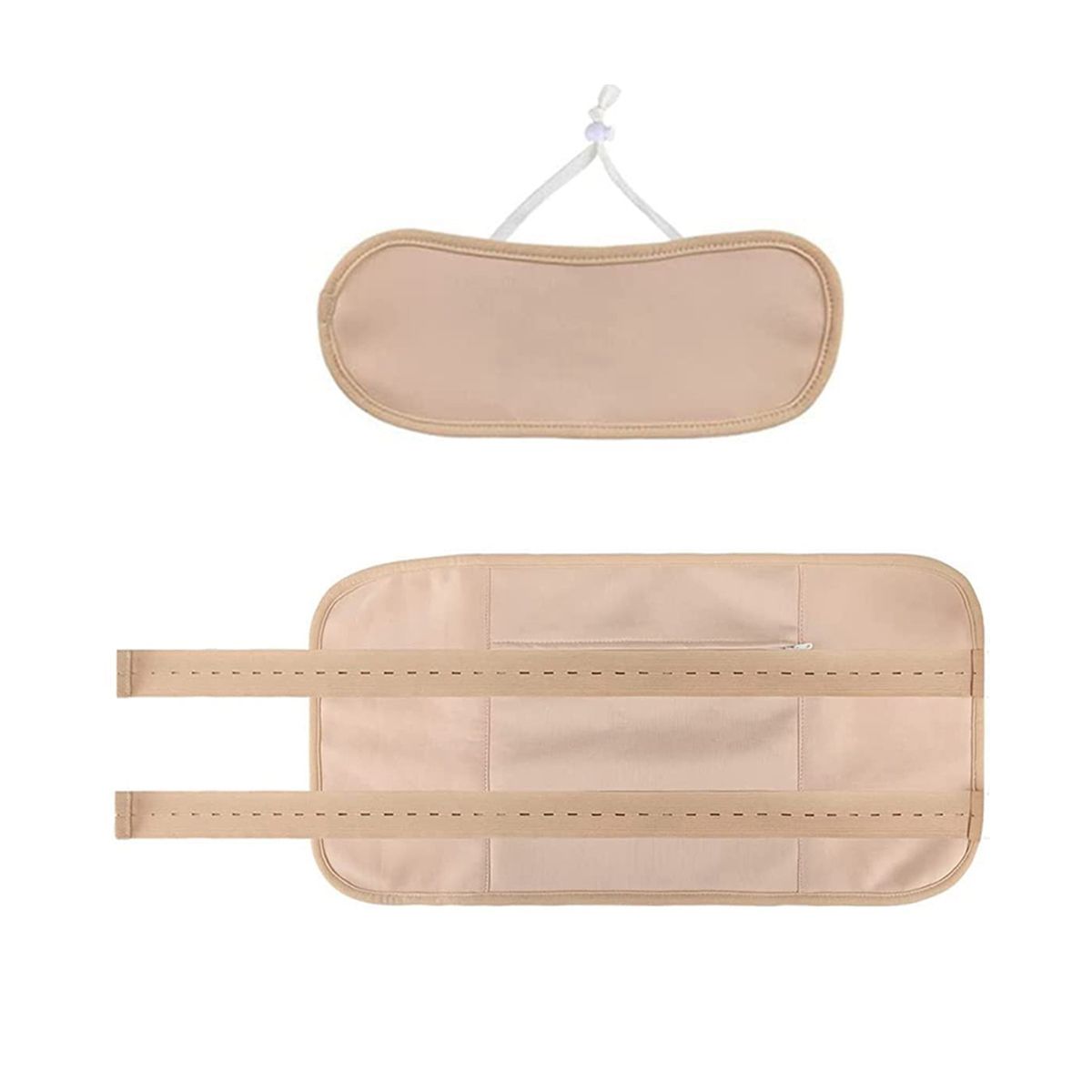 Reusable Organic Castor Oil Pack Kit, Adjustable Elastic Strap(Khaki)