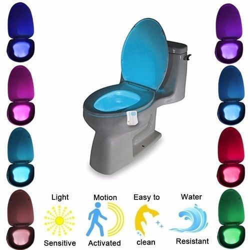 Automatic Change Colors LED Light Night  Intelligent Body Motion Sensor Portable Seat Toilet Lamp For Emergency Bathroom /WC