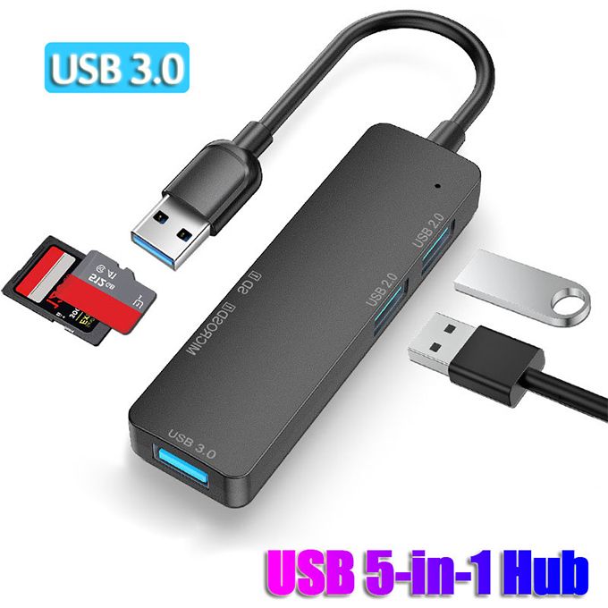 5 In 1 SD / TF Card Slot + USB 3.0 + 2 USB 2.0 Ports Docking Station HUB