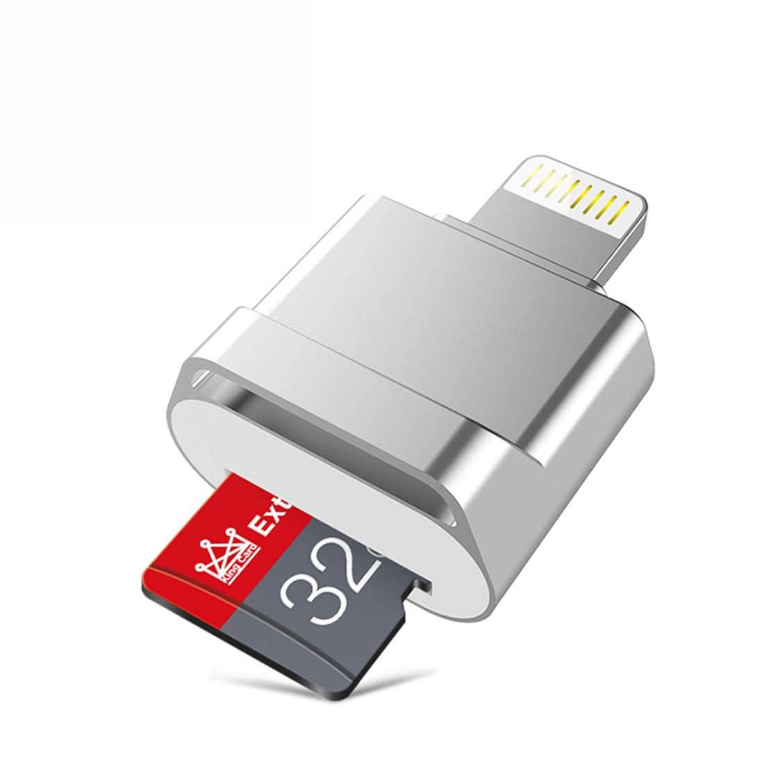 MicroDrive 8pin To TF Card Adapter Mini IPhone & IPad TF Card Reader (Silver)