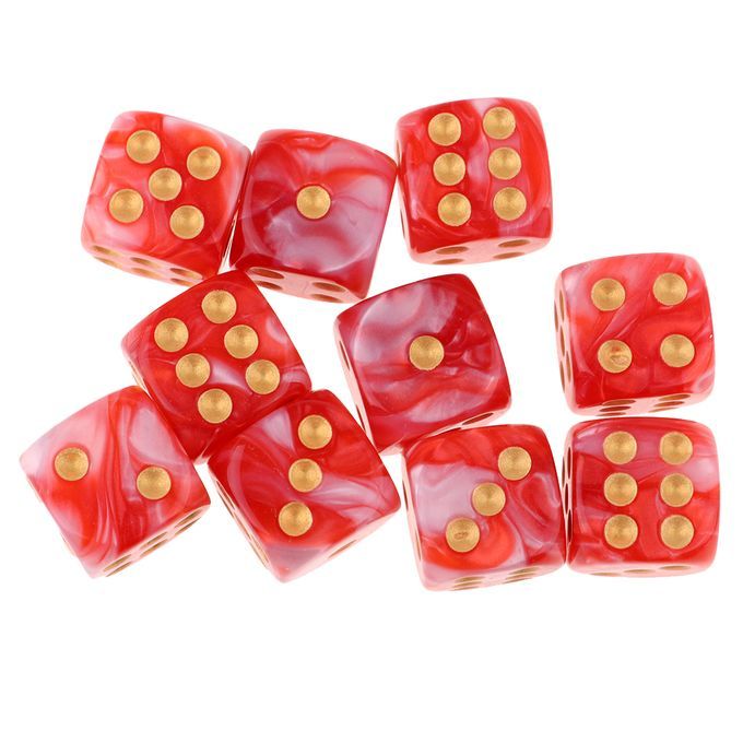 6-sided Game Dice   Dice For Board Games & Teaching Math Red+White