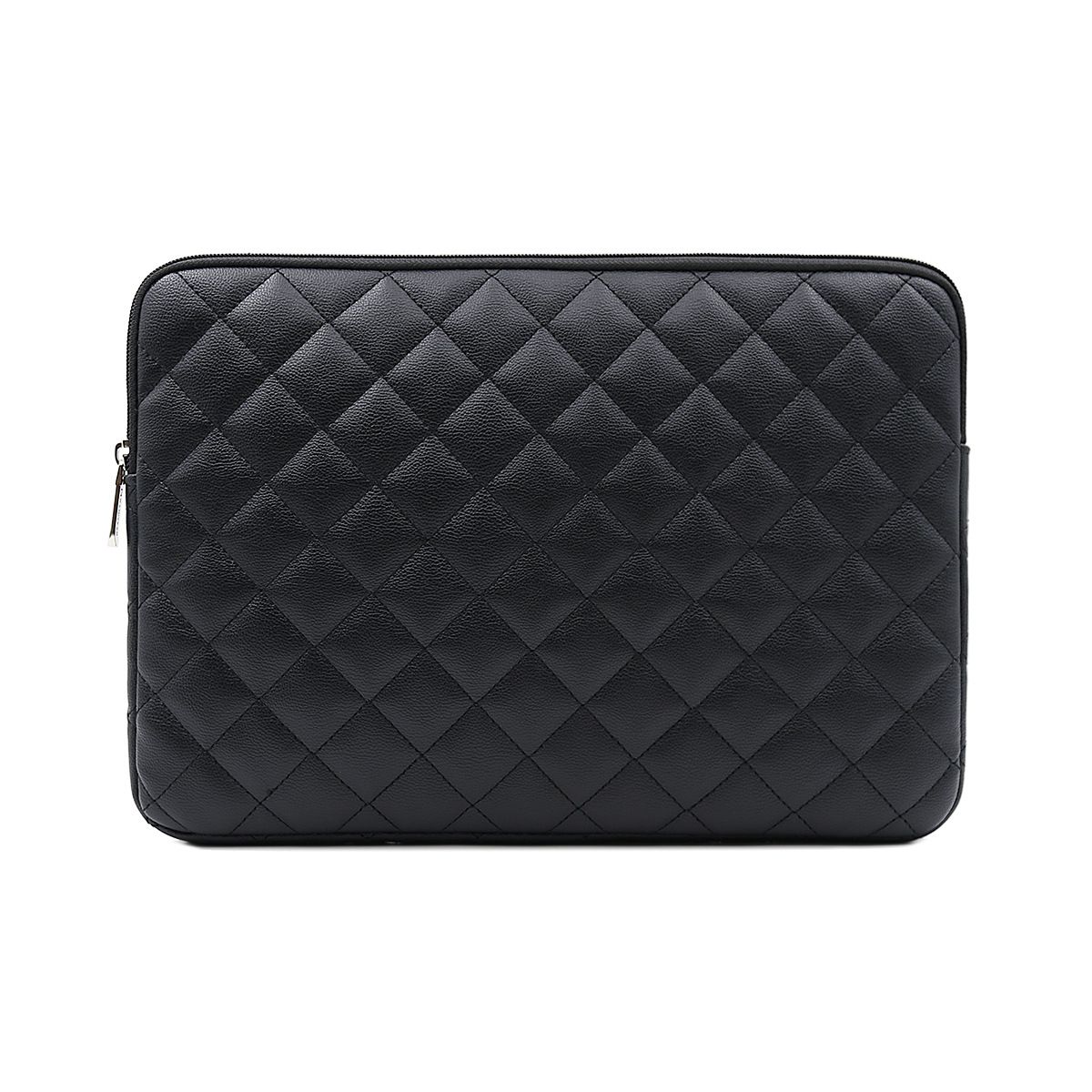 14 Inch Laptop Sleeve Diamond PU Leather Case-Black