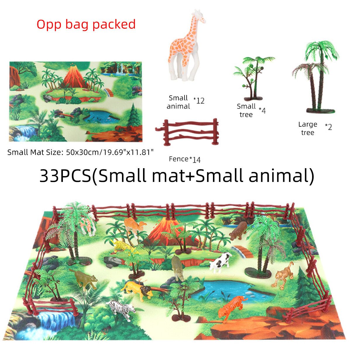 Kids Dinosaur Model Toy Set Dinosaur Figure With Play Mat Tree Small Mat+Small Animal