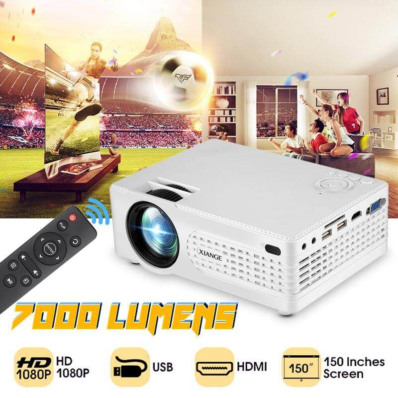 7000 Lumens 1080P Multimedia Projector DLP USB WiFi Home Theatre HDMI Bluetooth NEW White (white)