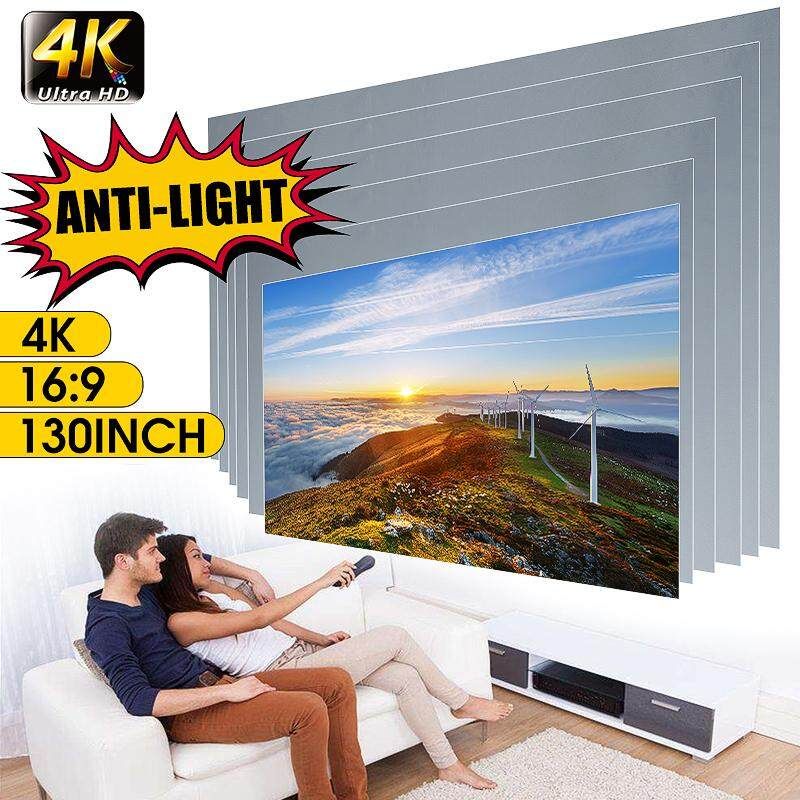 Anti-light 50/63/72/84/100/112/120/130'' 16:9 Wall Projector Screen Cinema Projection For Projector Home Cinema 130 Inch