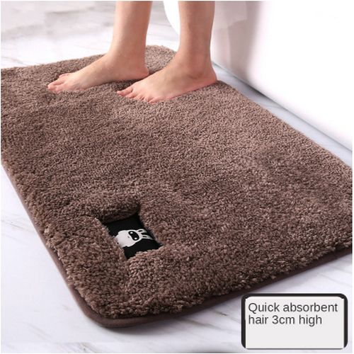 Bathroom Toilet Absorbent Bath Mat Carpet Bedroom Non-slip Foot Pad - 40x60cm(Brown)