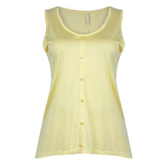 Mati Placket Tank Top-Corn
