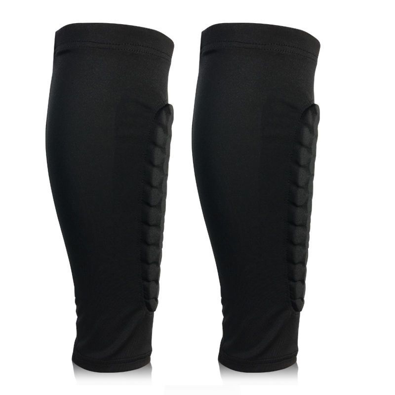 2PCS/Set Football Shin Guards Soccer Honeycomb Anti-collision Compression Legwarmers Size : M