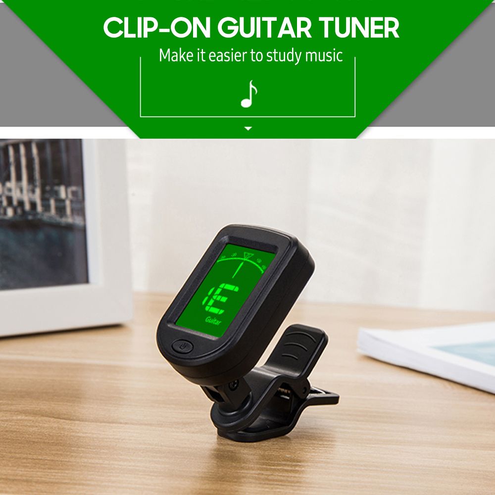 T-02 Guitar Tuner Clip-on Chromatic Digital LCD Display
