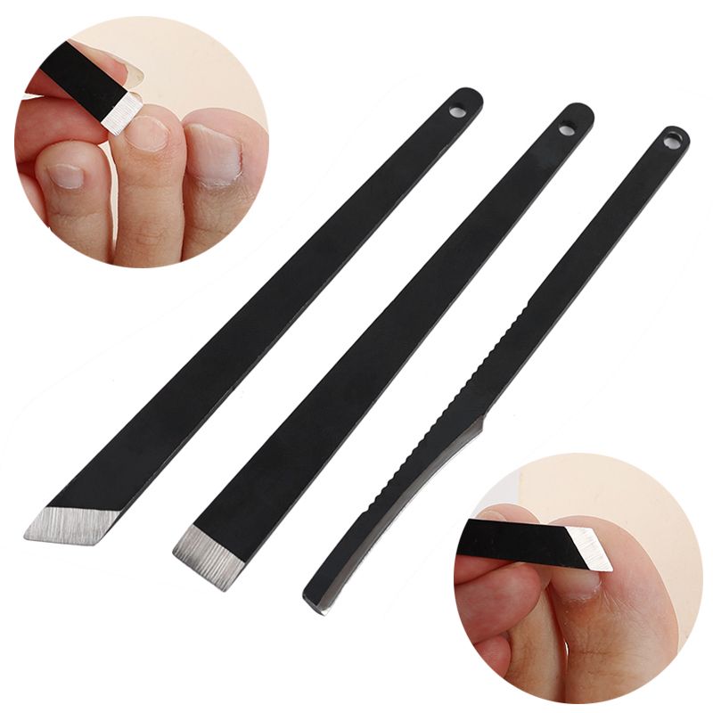 3pcs/set Manicure Pedicure Tools Stainless Steel Ingrown Toenail Correction Foot Callus File Blade Dead Skin Remover Nail