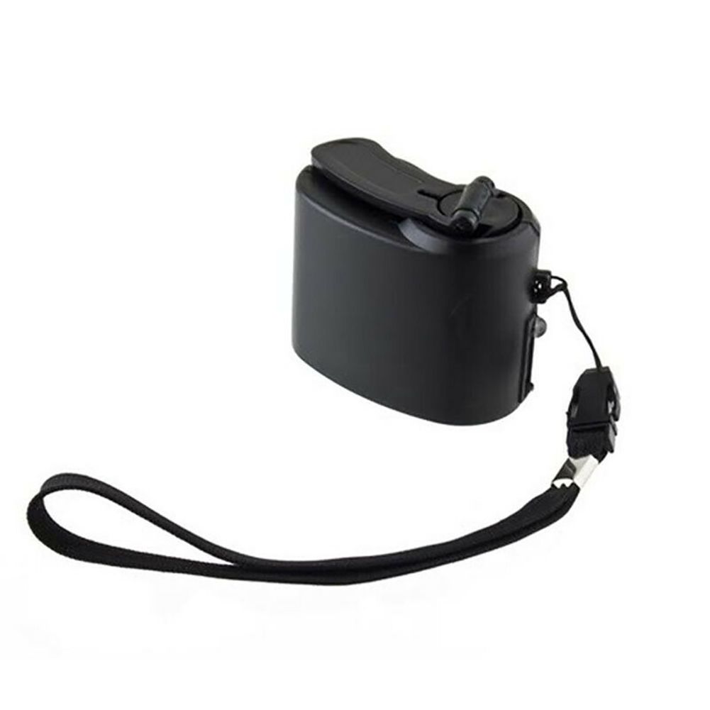 USB Hand Crank Phone Charger Manual Outdoor Hiking-Black
