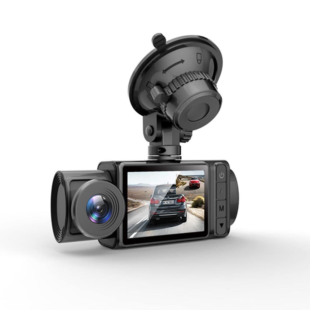 3 Cameras Dash Cam 2in Clear Car Rearview Mirror Car Video Recording Camcorder Multi-Language Car Camera Recorder Auto Safety Driving Recorder