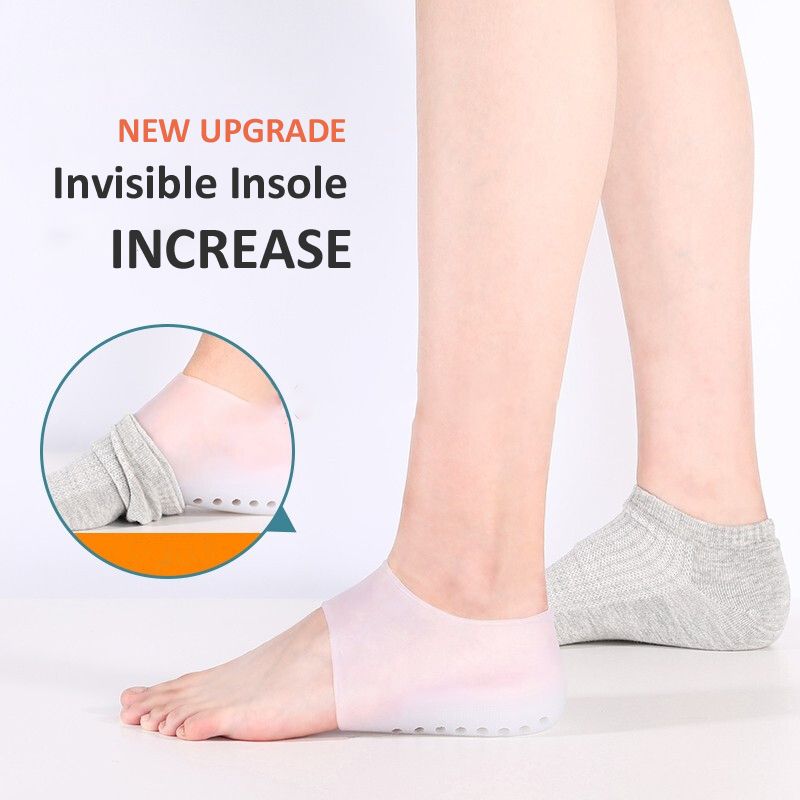 Silicone Invisible Height Increase Insole 1.5CM 2.5CM 3.5CM  Lift Upgrade Soft Socks Shoes Pad For Men  Women Dropshipping(#3.5CM)