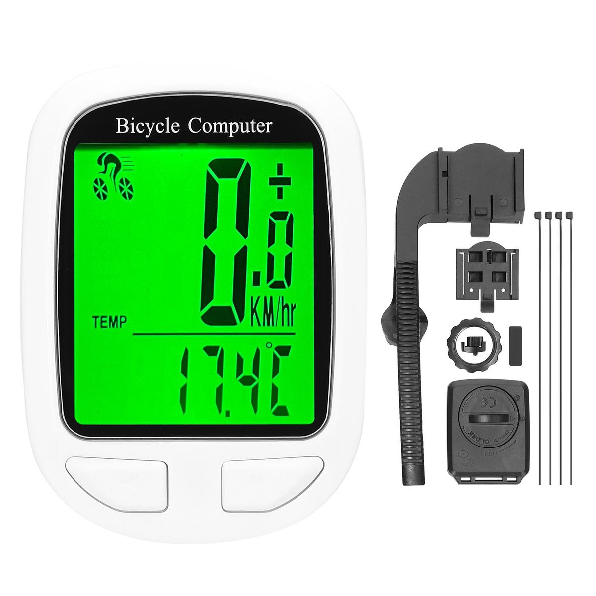 Wireless Bike Computer LED Digital Bicycle Speedometer Odometer Multifunction Cycling Computer Waterproof with Backlight Support Auto Wakeup Scan for Mountain Road Bike