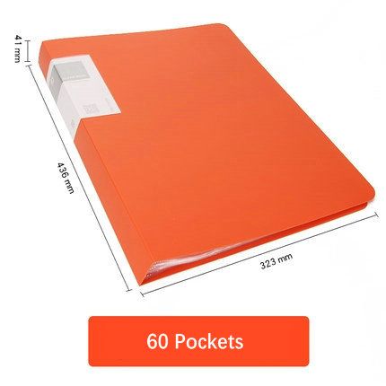 Transparent Poly Pocket Folder A3 Paper Document Organizer Display Book Clear Sheet Protector File Folder For Drawings Paintings 60 Pockets