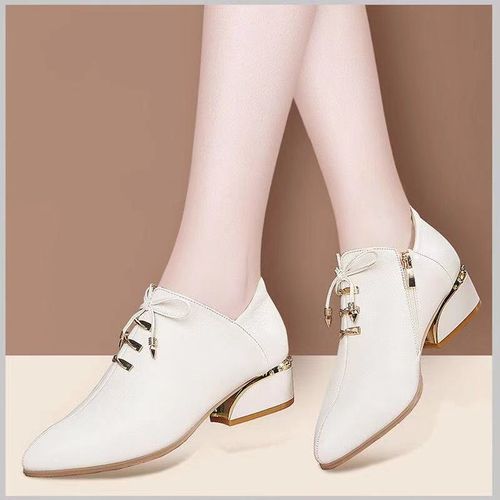 Women's Fashion Business Work Casual Leather Shoes-White