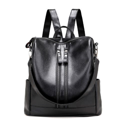 Ladies Leather Back Bag- Black
