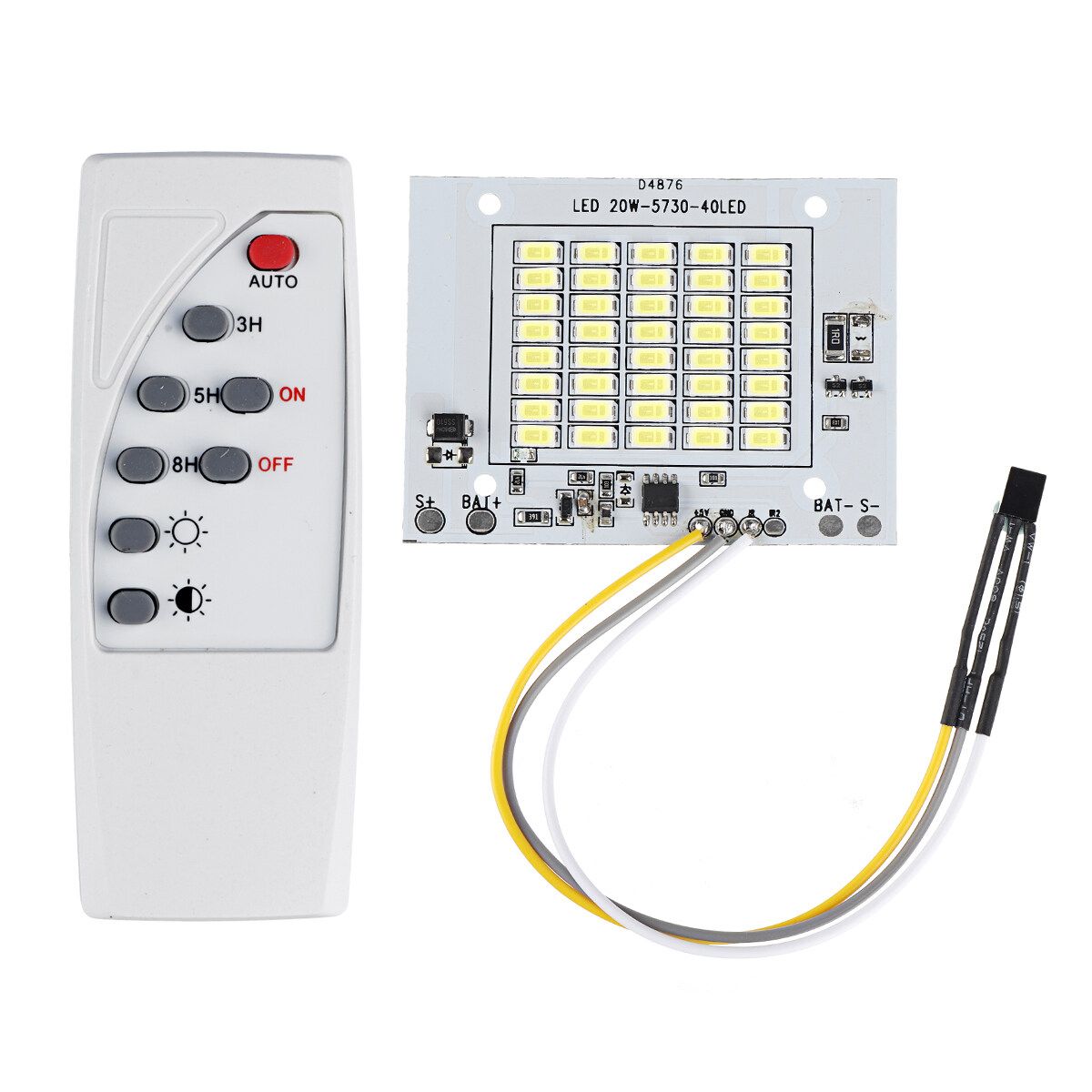 20W 30W 50W LED With Remote Control DIY Light Bead Source White 6000K 60LM/W For Solar Light Sensor Flood Lights 20W