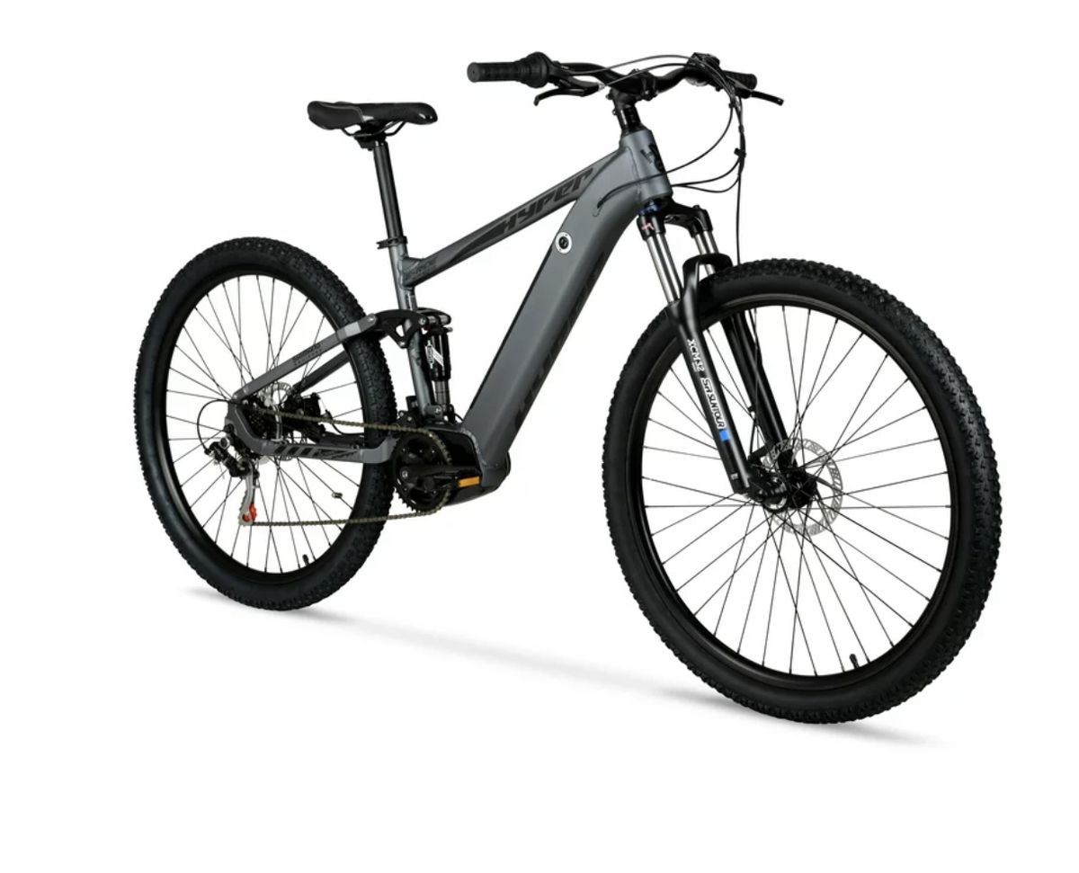 E-Ride Electric Bike, Mid-Drive MTB Dual-Suspension, 36 Volt Battery, 20+ Mile Range,