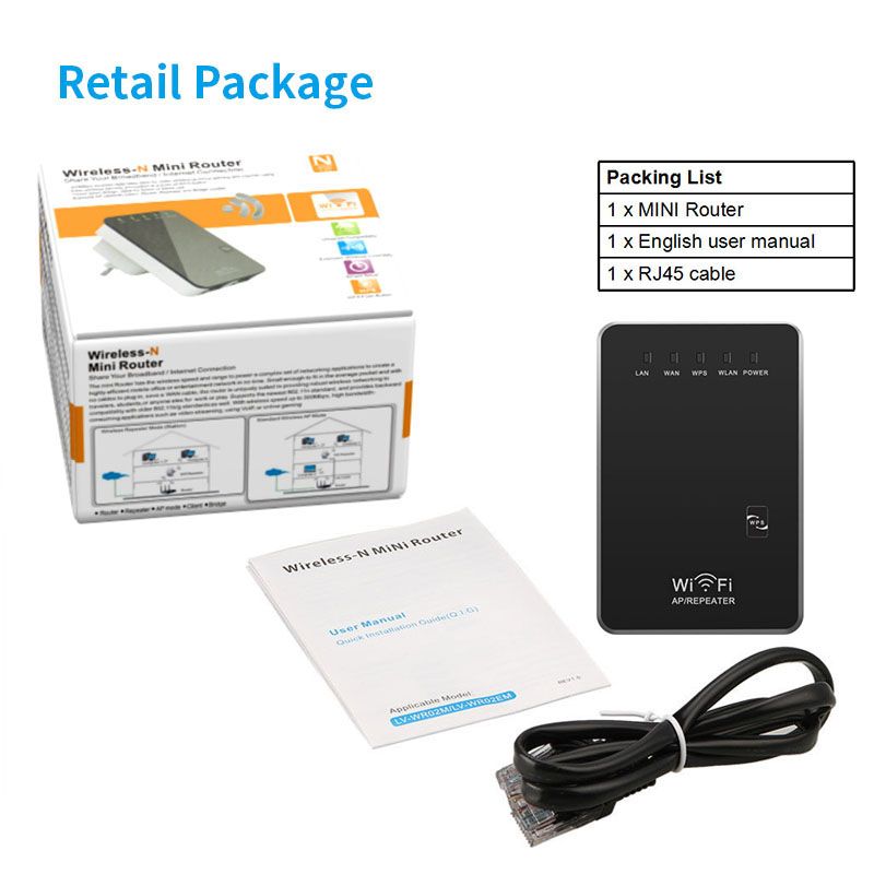 300Mbps Wifi Repeater Wireless Mini Router Signal Range