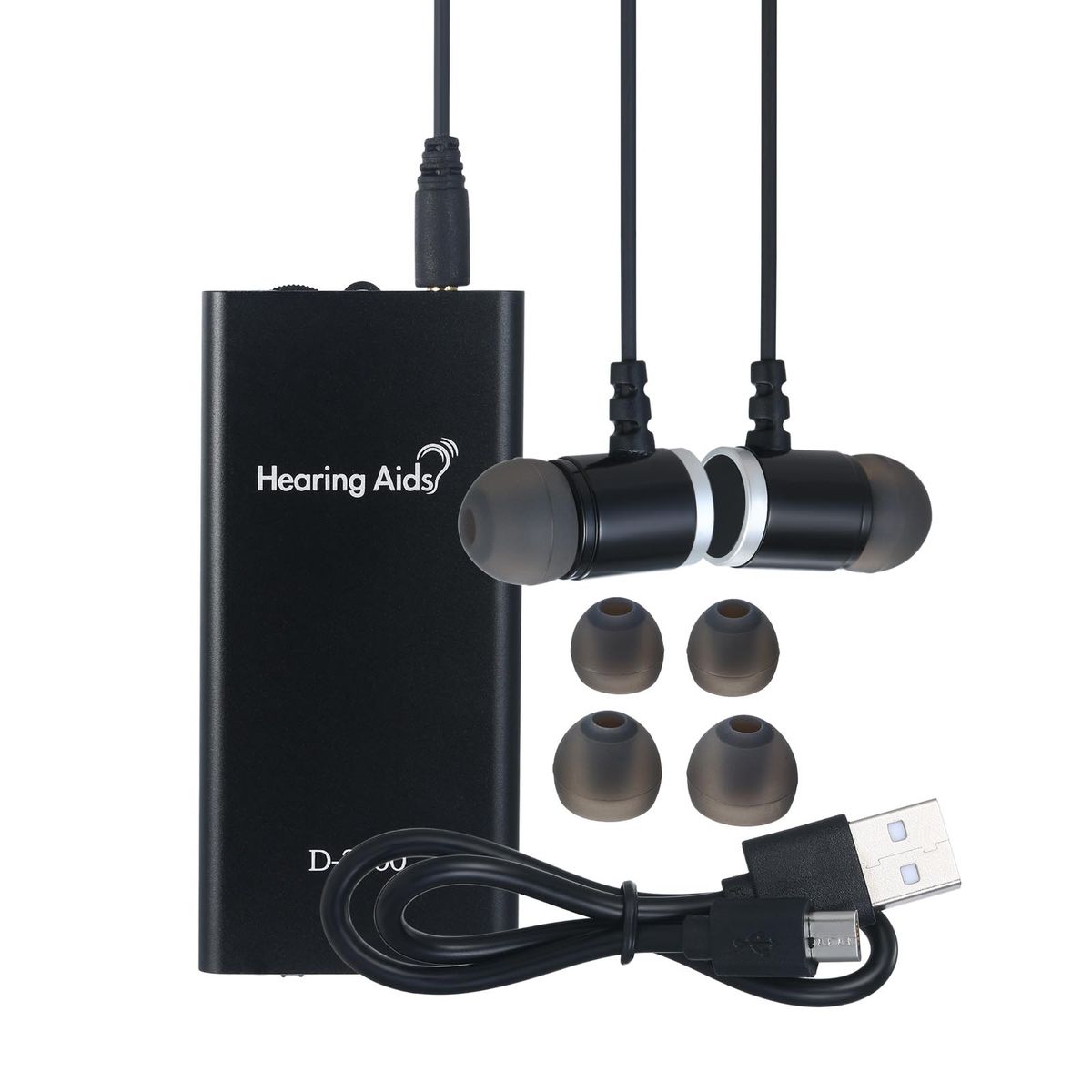 Voice Enhancer With Earphone Dual Ear Hearing Aid Adjustable