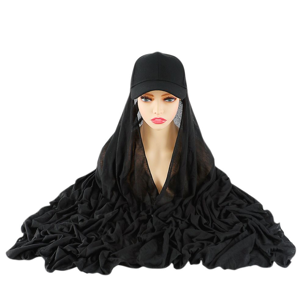 2022 New Muslim Fashion Baseball Caps With Jersey Scarf Hijab Shawl Hat Scarf Set Turban Bonnet WJ