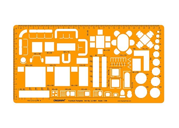 Rotring Furniture Template 1:50 (For Architectural Drawing)