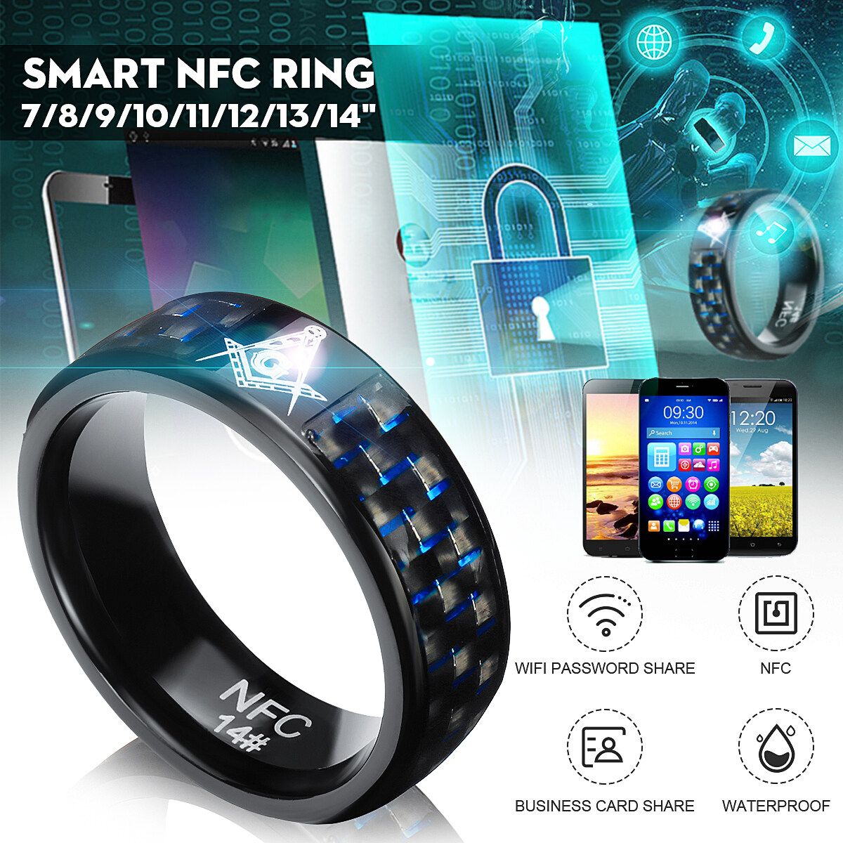 Android Mobile Connect Smart Magic Finger Ring Intelligen Size: 14